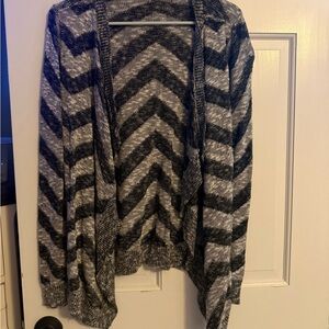 Charlotte Russe Chevron Gray and Black Cardigan